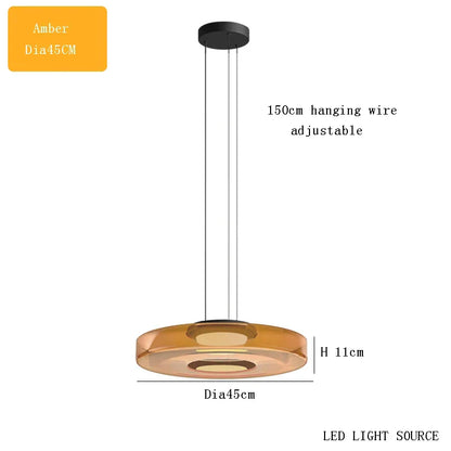DecorBites™ Glass Plate Ceiling Pendant Lights LED Fixture