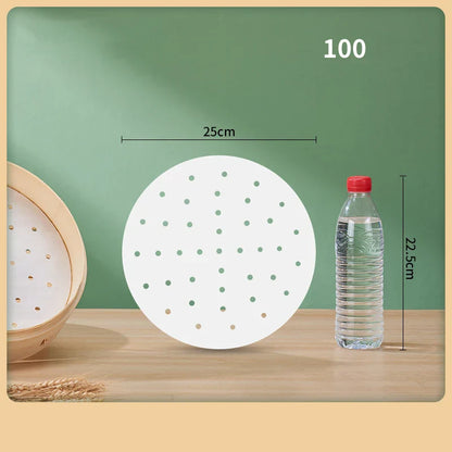 DecorBites™ Air Fryer Steamer Papers - 100PCS Non-Stick Oil-Absorbing Baking Utensils