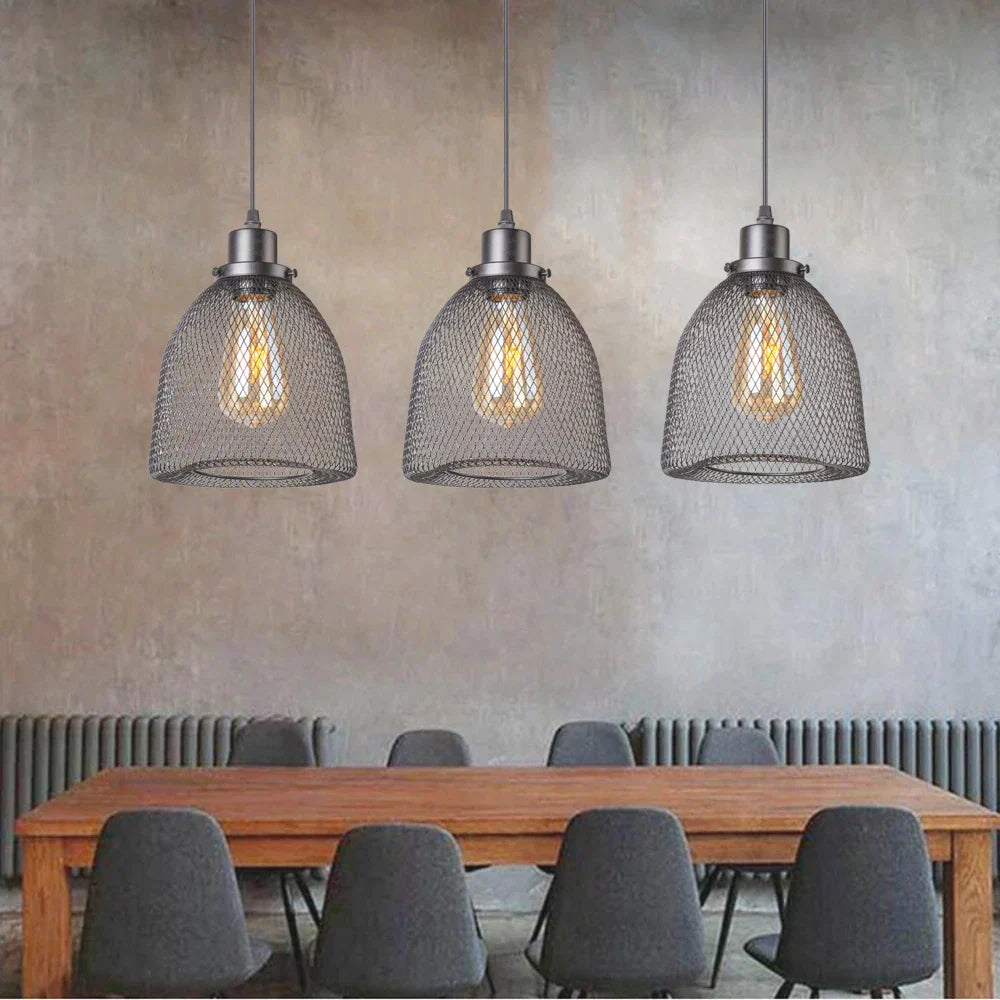 DecorBites™ Black Metal Cage Pendant Light Chandelier for Modern Home Decor