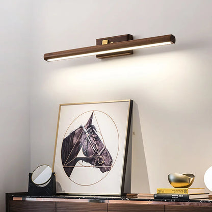 DecorBites™ Black Walnut Mirror Lamp Wall Light with Led, Scandinavian Design