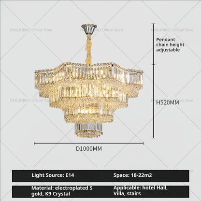 DecorBites™ Light Crystal Chandelier: European Style for Living, Dining & Study Rooms