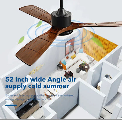 DecorBites™ Black Walnut Grain Ceiling Fan with LED Light & Remote Control