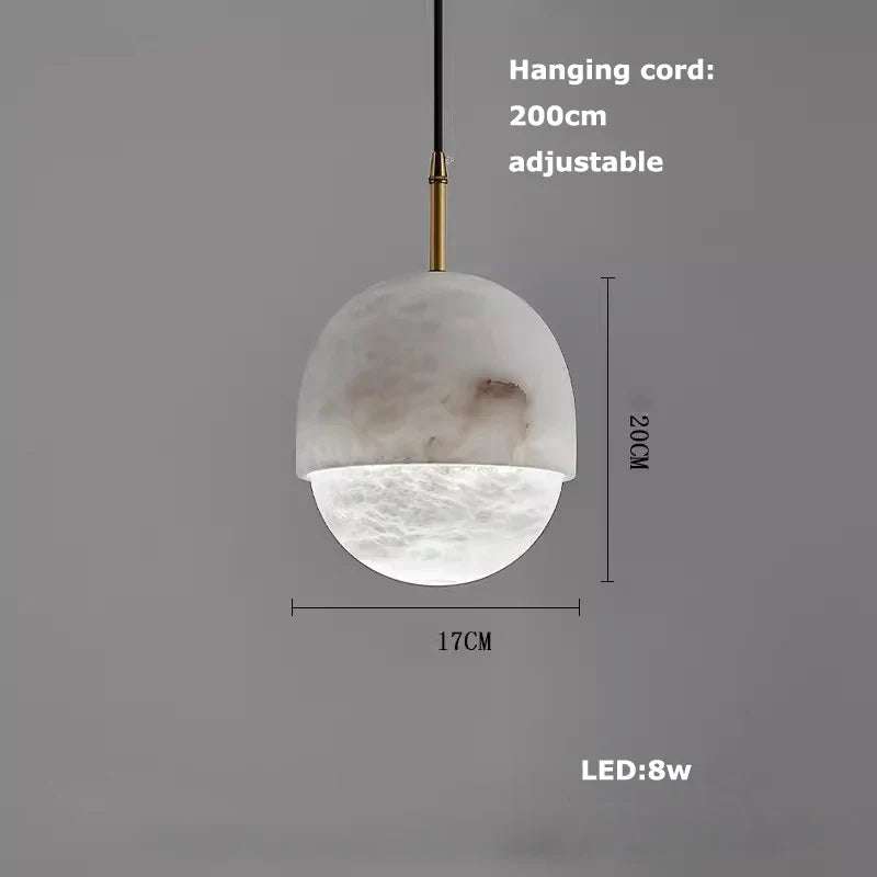 DecorBites™ Alabaster Pendant Lights LED Designer Hanging Lamps For Living Room
