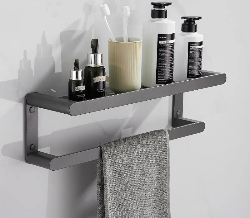 DecorBites™ Bathroom Hardware Set: Towel Rack, Shelf, Paper Holder, Towel Holder, Toilet Brush Holder