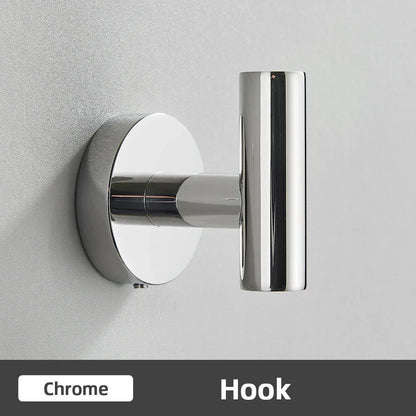 DecorBites™ Brushed Gold Bathroom Accessories Set: Towel Rail, Paper Holder, Hook, Stainless Steel