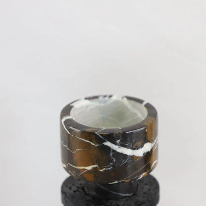 DecorBites™ Black Marble Candle Holder for Elegant Table Centerpieces