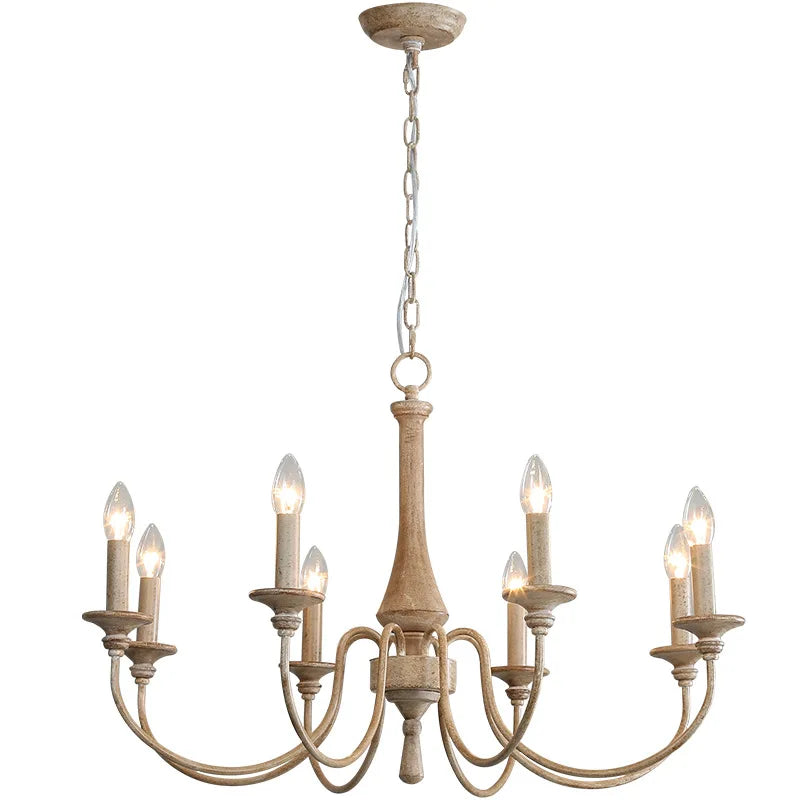 DecorBites™ French Vintage Wooden Chandelier for Living Room Dining Bedroom Café Shop