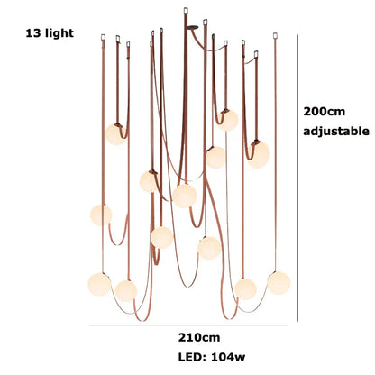 DecorBites™ Glass Ball LED Pendant Light - Black Orange, Trendy Design for Indoor Lighting