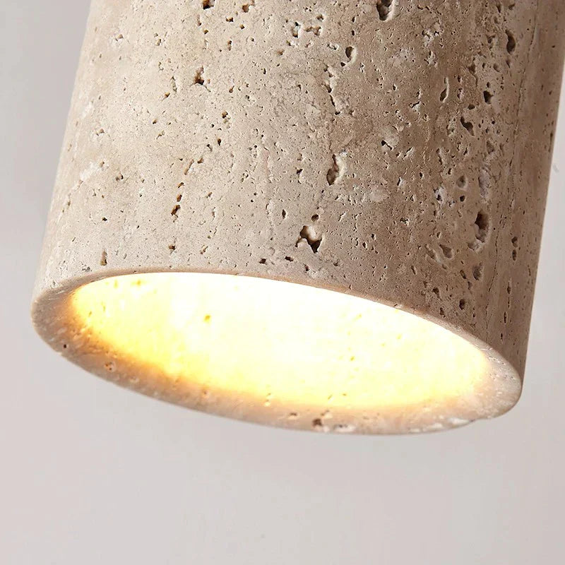 DecorBites™ Japanese Style Stone Wood Round LED Ceiling Lamp for Living Room and Corridor