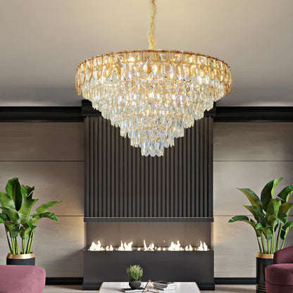 DecorBites™ Crystal Chandelier LED Light Modern Luxury Designer for Main Living Room & Hotel
