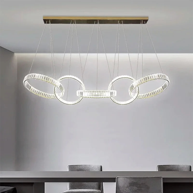 DecorBites™ Crystal Chandelier Pendant Light for Living Room Dining Room Ceiling Lighting