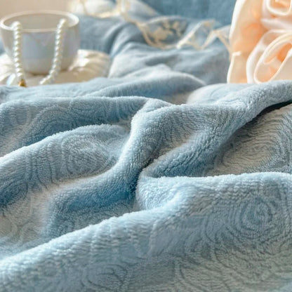 ™ Lace Princess Bedding Set with Velvet Bed Skirt & Quilt Cover