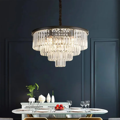 DecorBites™ Crystal Chandelier Stair Pendant Light Interior Lighting for Modern Home Decor