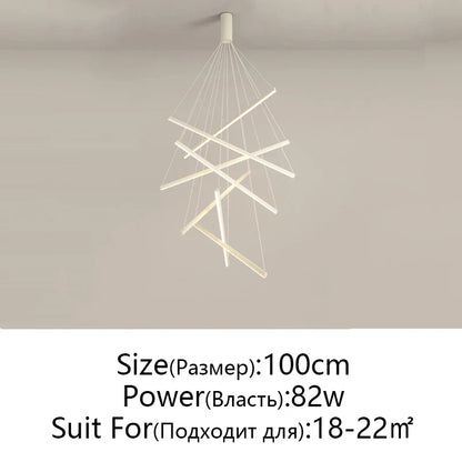 DecorBites™ LED Chandelier: Modern Luster Lighting for Stair Hall Bedroom Room Duplex Building