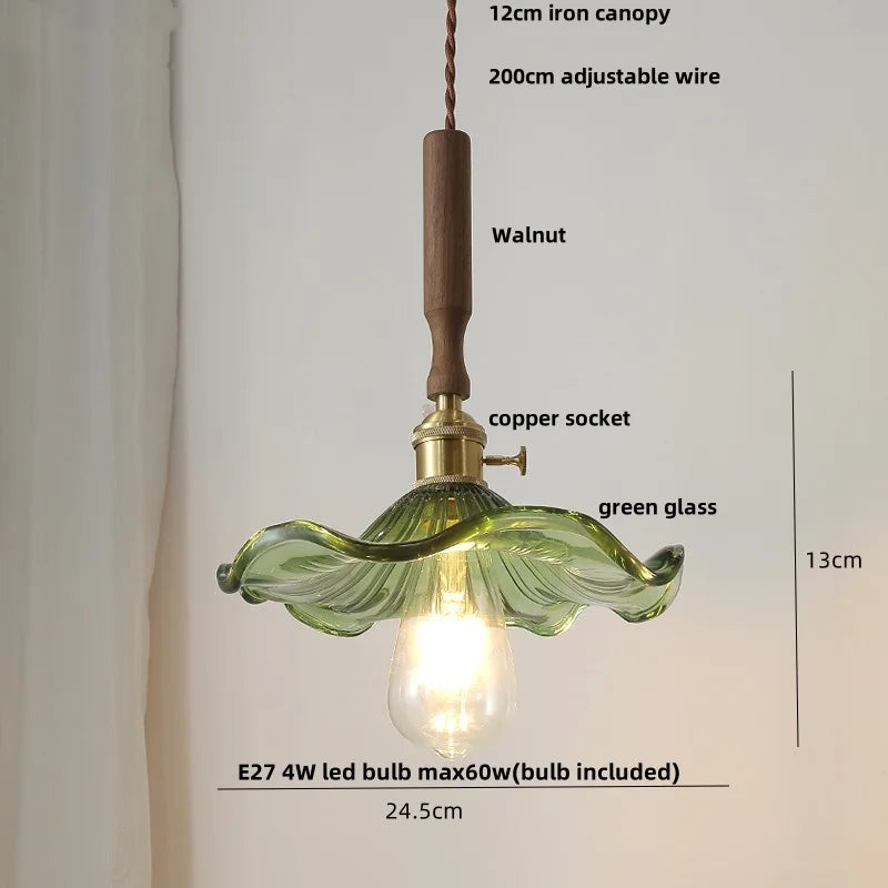 DecorBites™ Green Glass LED Pendant Lights Kitchen Bar Nordic Modern Hang Lamp