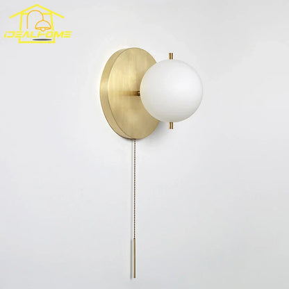 DecorBites™ Black/Gold Ball Wall Lamp - Minimalist Iron Art Decor for Bedroom & Cafe
