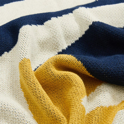DecorBites™ Leaf Jacquard Knitted Blanket - Soft Cotton Fluffy Blanket for Living Room, Sofa, Bed