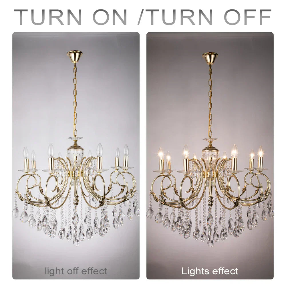 DecorBites™ Crystal Chandelier Gold Chrom Nordic LED Luxury Lighting