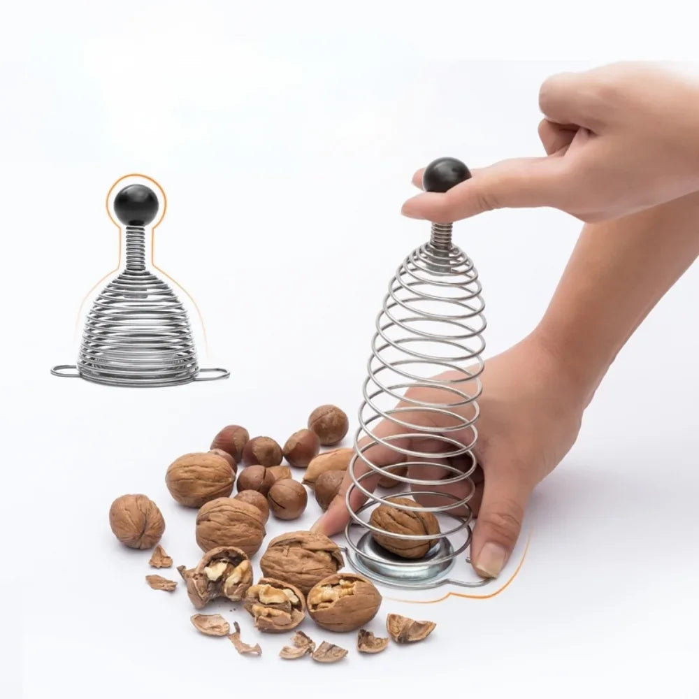 DecorBites™ Kitchen Nut Shucker Tool Golden Bell Cover Stainless Steel Shell Breaker Smasher