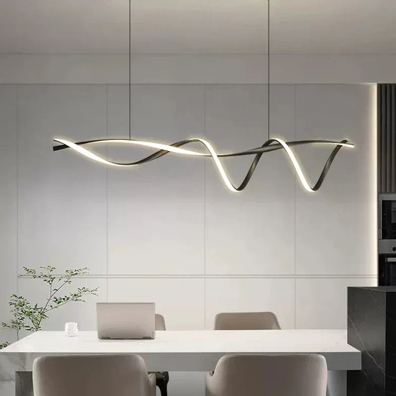 DecorBites™ Black Modern LED Chandelier Dining Room Kitchen Island Bar Ceiling Fixture