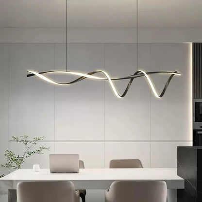 DecorBites™ Black Modern LED Chandelier Dining Room Kitchen Island Bar Ceiling Fixture