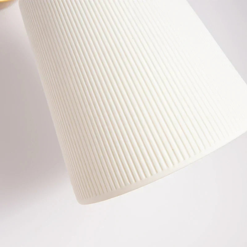 DecorBites™ Ceramic LED Wall Light Striped White Modern Nordic Pull Chain Mirror Lamp