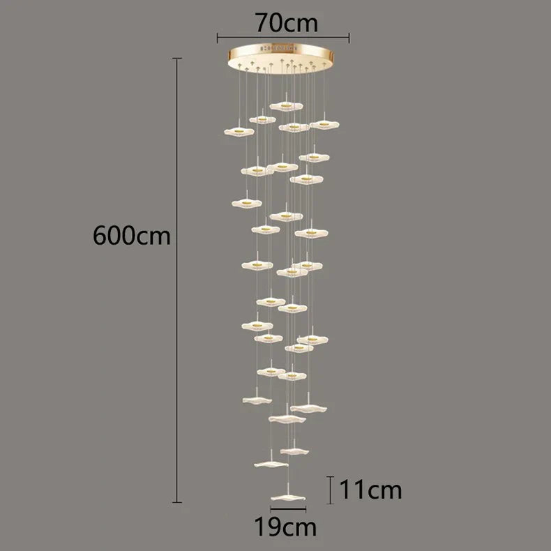 DecorBites™ Crystal Chandelier Stair Pendant Lamp Living Room Pendant Lights Interior Lighting