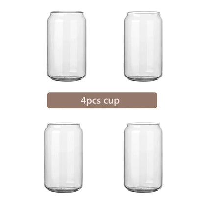 DecorBites™ Glass Cup Set with Bamboo Lid: Bubble Tea, Coffee, Wine, Milk Tea Mug.