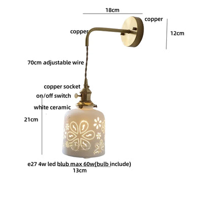 DecorBites™ Ceramic LED Wall Light Balcony Bedroom Kitchen Modern Bedside Lamp
