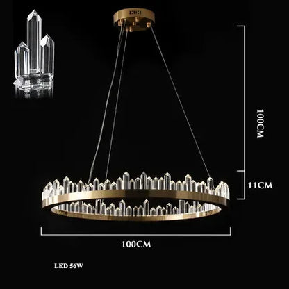 DecorBites™ Arrow Crystal LED Chandelier: Modern Living Room Dining Table Bedroom Home Light