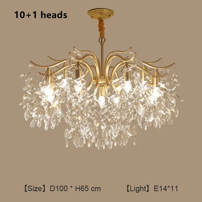 DecorBites™ Crystal Chandelier: Modern Luxe LED Branch Lighting for Living Room and Bedroom.
