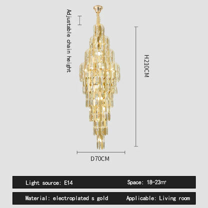 DecorBites™ Crystal Loft Pendant Light: Sleek Spiral Staircase Chandelier