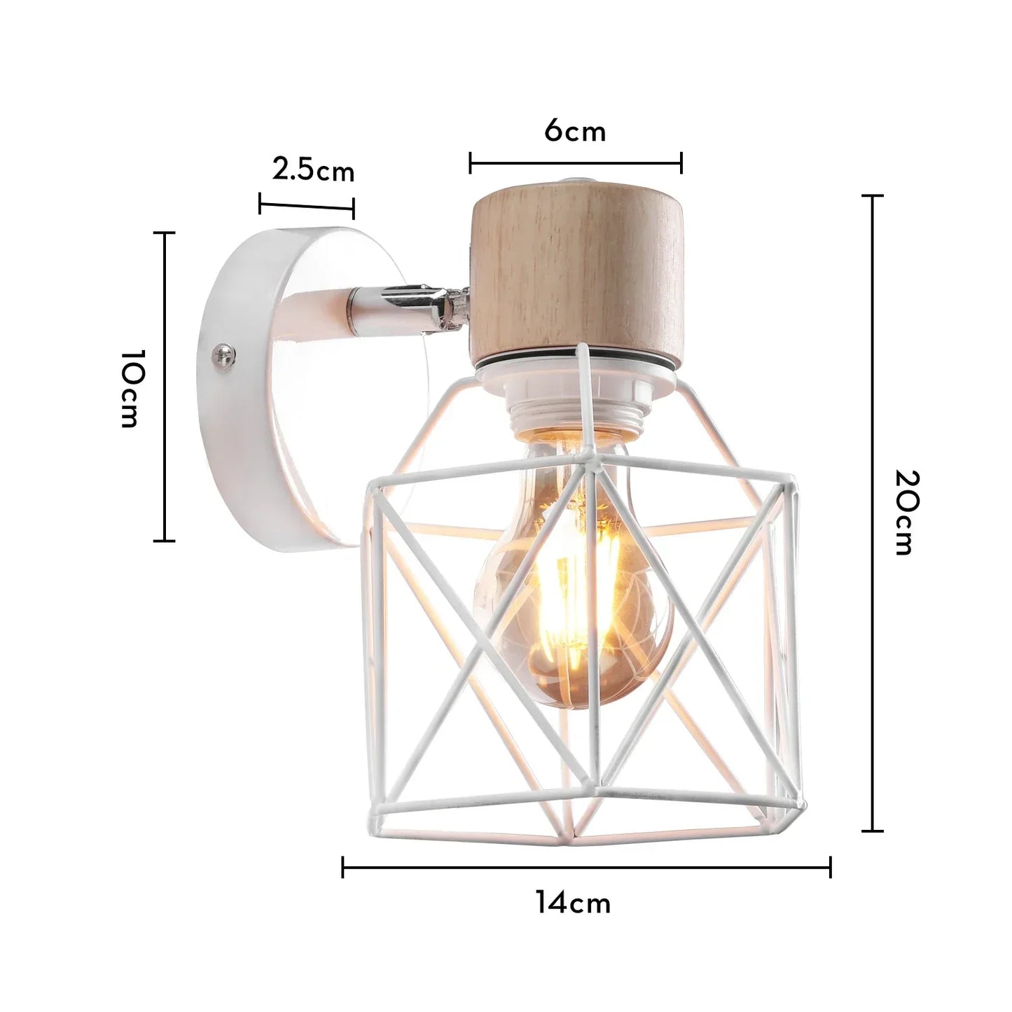 DecorBites™ LED Iron Cage Wall Light for Home Bedroom Kitchen Decor