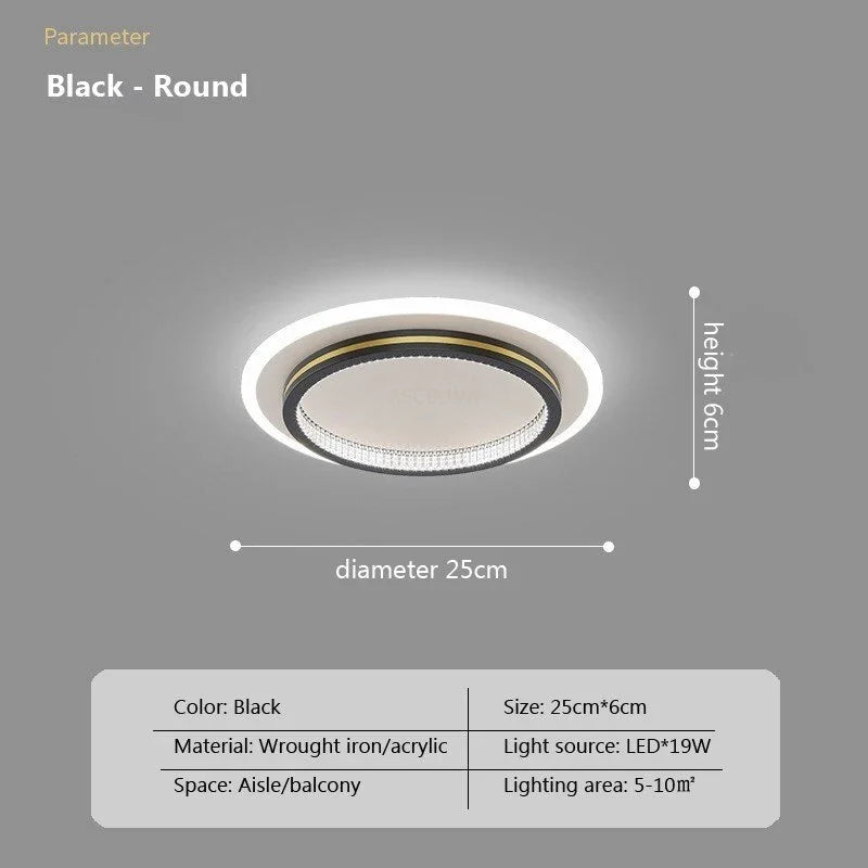 DecorBites™ Crystal Ceiling Lights: Modern Indoor Lighting with LED, Round/Square Luminaria