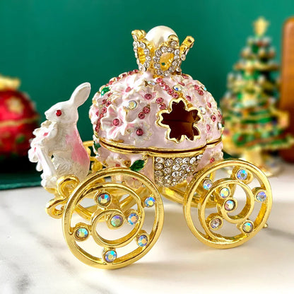 DecorBites™ Enameled Animal Figurine Jewelry Trinket Box | Collectible Wedding Ring Holder & Home Decor