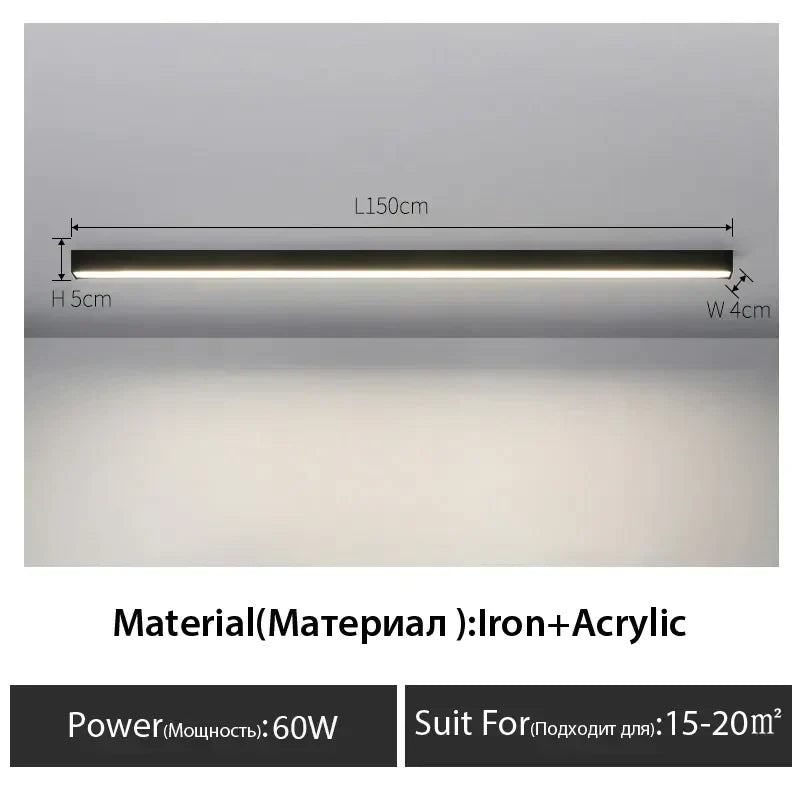 DecorBites™ Black Linear LED Ceiling Lamp for Living Room, Aisle, Dining Room