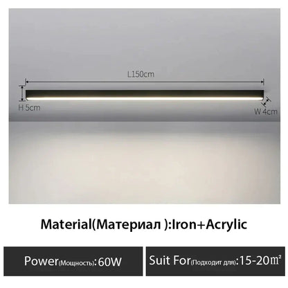DecorBites™ Black Linear LED Ceiling Lamp for Living Room, Aisle, Dining Room