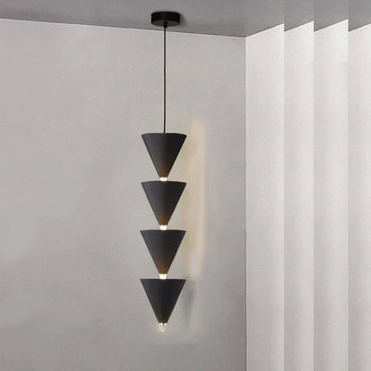 DecorBites™ Cream Bedroom Chandelier: Minimalist Cone Design, Long Line Branches
