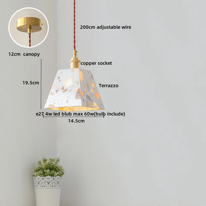 DecorBites™ Black Terrazzo LED Pendant Lamp for Dining Living Room Staircase
