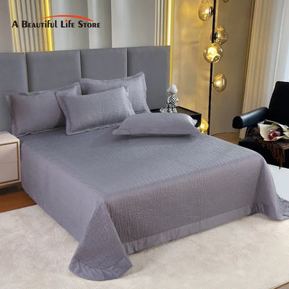 DecorBites™ Egyptian Cotton Quilt Set: Luxury European Style Bedding Set
