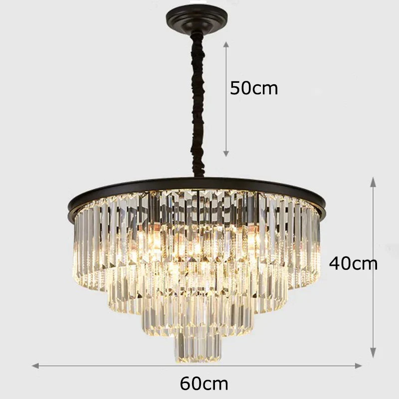 DecorBites™ Crystal Chandelier Stair Pendant Light Interior Lighting for Modern Home Decor