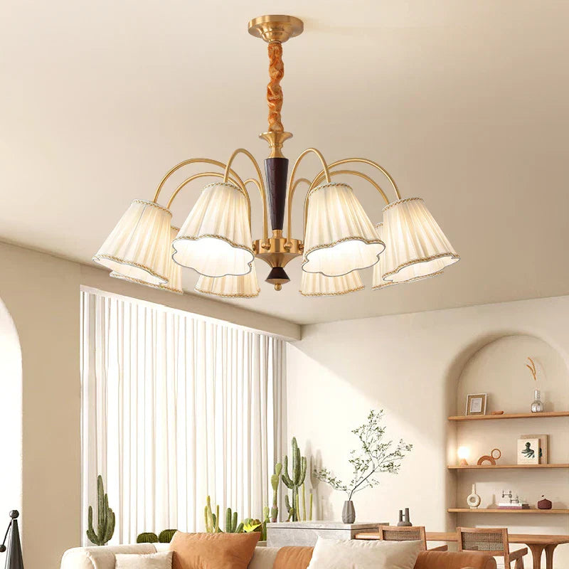 DecorBites™ Antique Copper Chandelier for Retro American Country Living Room and Dining Room
