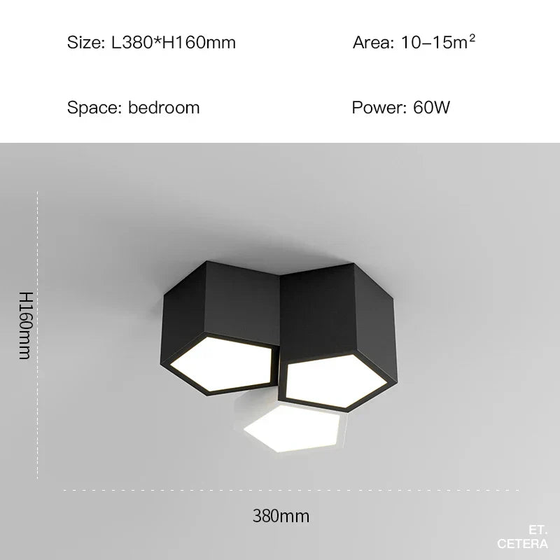 DecorBites™ Black White Diamond LED Ceiling Chandelier for Modern Home and Office