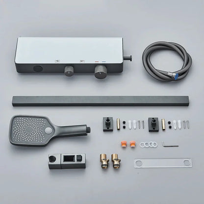 DecorBites™ Grey Digital Shower Faucet Set 2-Way Mixer System for Bathroom with Hand Sprayer