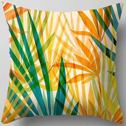 DecorBites™ Blue Flower Leaves Pattern Pillowcase - Nordic Style Living Room Cushion Cover