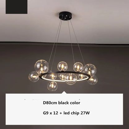 DecorBites™ Glass Ball G9 LED Chandelier: Modern Minimalist Nordic Design