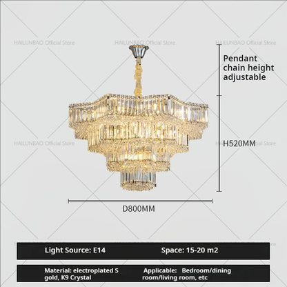 DecorBites™ Light Crystal Chandelier: European Style for Living, Dining & Study Rooms