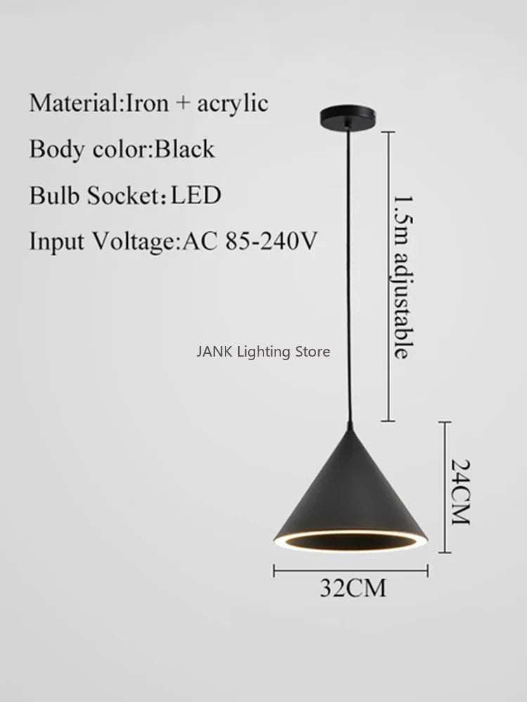 DecorBites™ Cone Shape Ceiling Pendant: Three Lighting Methods, Hanging Led Light