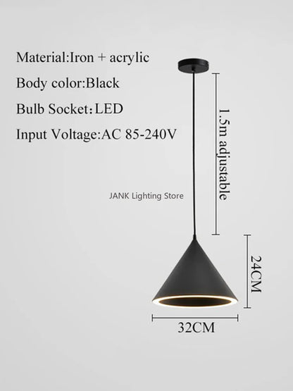 DecorBites™ Cone Shape Ceiling Pendant: Three Lighting Methods, Hanging Led Light