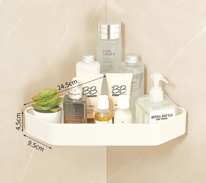 DecorBites™ Bathroom Set: Cream White Shelf, Towel Rack, Paper Holder, Brush Holder & Hardware